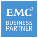 EMC2 Business Partner logo on blue background.