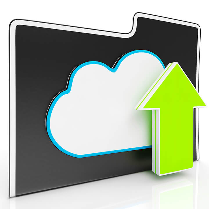 Cloud storage upload icon illustration.