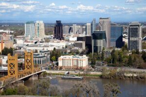 A panoramic view of Sacramento, California.