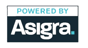 Asigra logo, powered by Asigra.