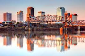 A bridge over a river in Little Rock.