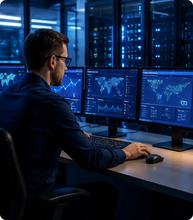 person working on desktop